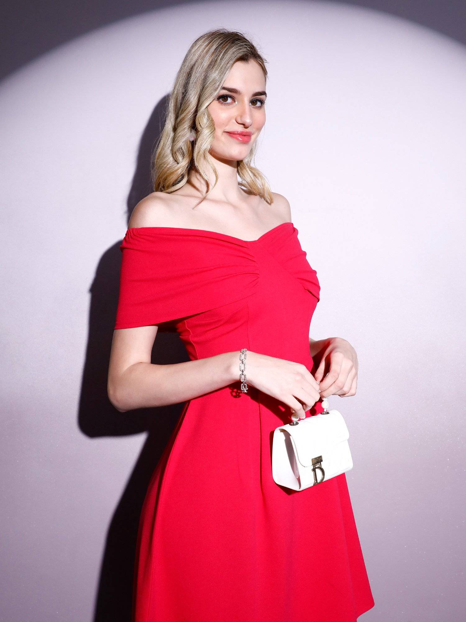 Buy Athena Fuchsia Solid Off-Shoulder Dress (XS) Online