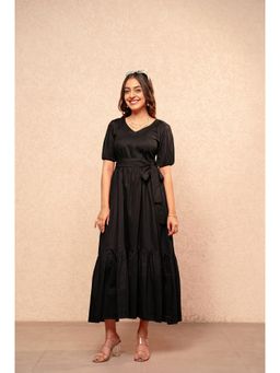 DEASHA INDIA - Anara Black Maxi Dress with Belt