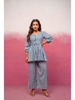 DEASHA INDIA - Kaia Blue Striped Co-Ord Set