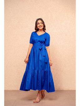 DEASHA INDIA - Livia Blue Maxi Dress with Belt