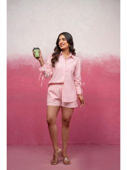 DEASHA INDIA - Lizzie Pink Shirt with Shorts