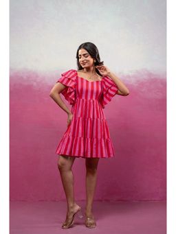DEASHA INDIA - Remi Pink Striped Short Dress