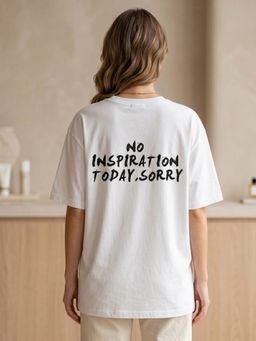 IKI CHIC - White Printed Oversized T-Shirt