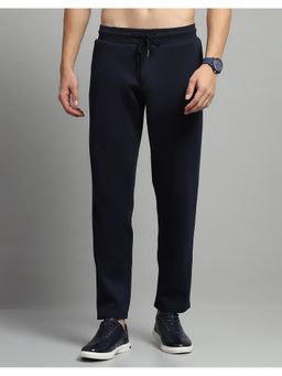 Monte Carlo - Men Navy Blue Cotton Blend Solid Trackpant