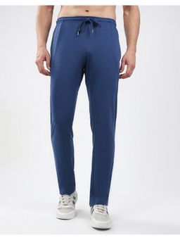 Monte Carlo - Men Blue Cotton Blend Solid Trackpant