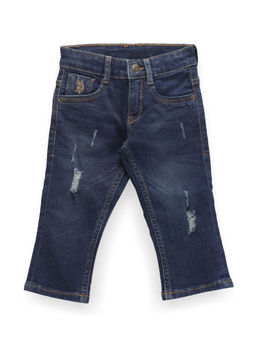 U.S. POLO ASSN. - Boys Navy Blue Lightly Distressed Slim Jeans