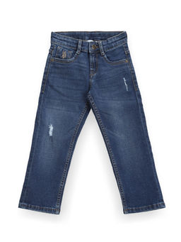 U.S. POLO ASSN. - Boys Blue Lightly Distressed Relaxed Jeans