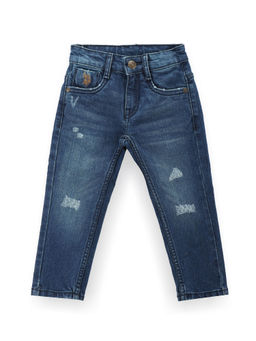 U.S. POLO ASSN. - Boys Blue Slim Fit Lightly Distressed Jeans