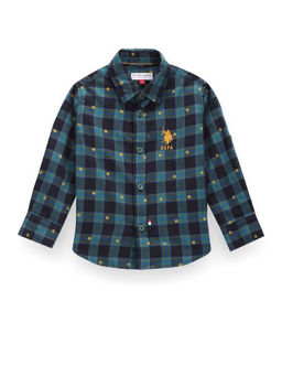 U.S. POLO ASSN. - Boys Green Tartan Check Casual Shirt