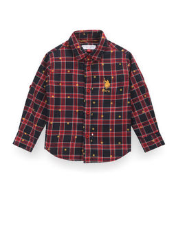 U.S. POLO ASSN. - Boys Red Tartan Check Casual Shirt