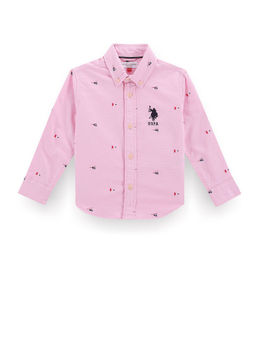 U.S. POLO ASSN. - Boys Pink Flag Print Shirt