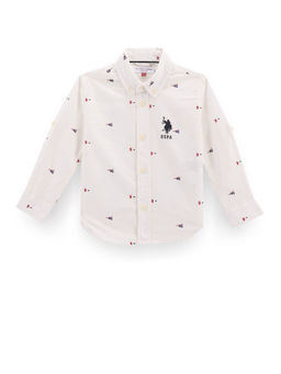 U.S. POLO ASSN. - Boys White Flag Print Shirt