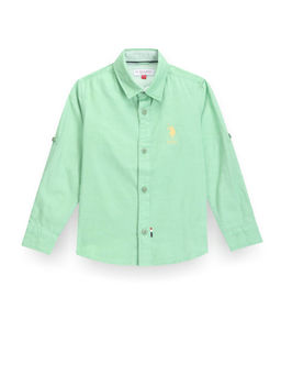 U.S. POLO ASSN. - Boys Green Solid Shirt