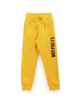 U.S. POLO ASSN. - Boys Yellow Brand Print Joggers