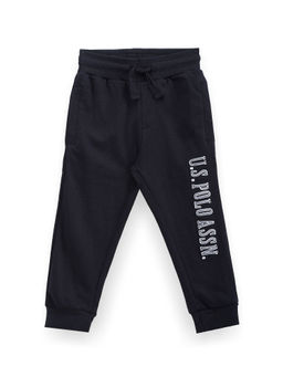 U.S. POLO ASSN. - Boys Navy Blue Brand Applique Joggers