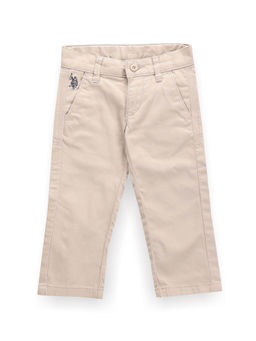 U.S. POLO ASSN. - Boys White Solid Satin Trouser