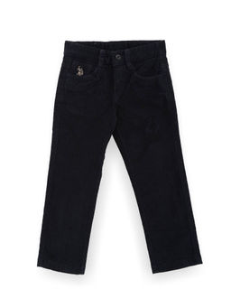 U.S. POLO ASSN. - Boys Navy Blue Mid Rise Corduroy Trouser