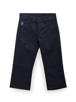 U.S. POLO ASSN. - Boys Navy Blue Cotton Stretch Sateen Trouser