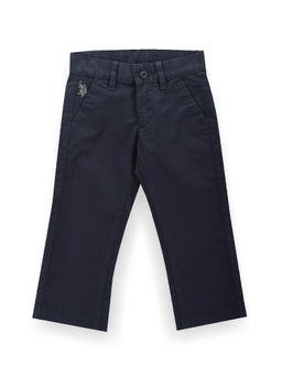 U.S. POLO ASSN. - Boys Navy Blue Cotton Stretch Twill Trouser