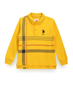 U.S. POLO ASSN. - Boys Yellow Placement Striped Polo T-Shirt
