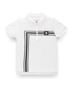 U.S. POLO ASSN. - Boys White Pure Cotton Polo T-Shirt