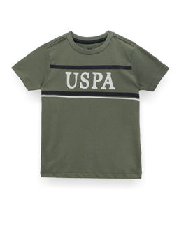 U.S. POLO ASSN. - Boys Green Brand Printed Cotton T-Shirt