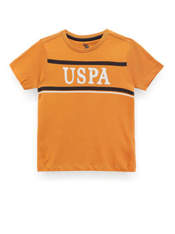 U.S. POLO ASSN. - Boys Yellow Brand Printed Cotton T-Shirt