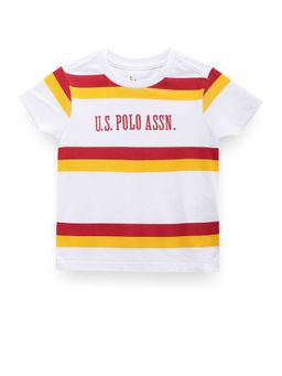 U.S. POLO ASSN. - Boys White Horizontal Stripe T-Shirt