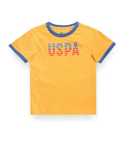 U.S. POLO ASSN. - Boys Orange Contrast Detail Brand Print T-Shirt
