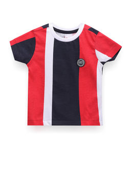 U.S. POLO ASSN. - Boys Red Vertical Stripe Cotton T-Shirt