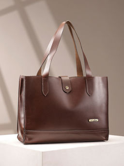 Celtic - Elegance Redefined Brown Leather Office Bag For Girls And Womens