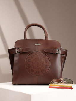Celtic - Brown Colour Pure Leather Shoulder Bag With Detachable Sling