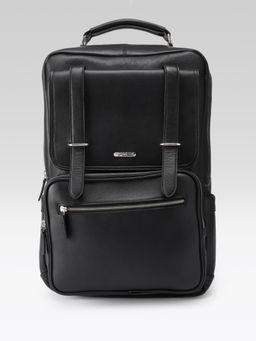 Celtic - Soft Black Genuine Leather Backpack