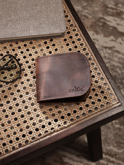 Celtic - Genuine Leather Slim Bi-Fold Wallet-Brown