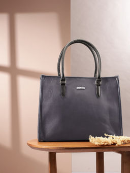 Celtic - Premium Leather Work Tote Bag-Black