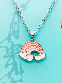 OOMPH - Women Rainbow Cloud Enamel Pendant Necklace