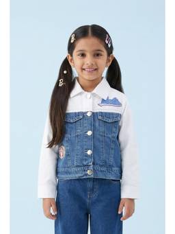 TINY GIRL - Barbie 100% Cotton Full Sleeves Barbie Patch Detailed Jacket