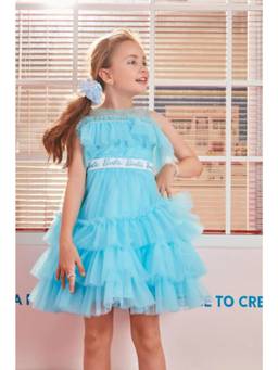 TINY GIRL - Barbie Sleeveless Printed Layered Dress