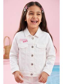 TINY GIRL - Barbie White Denim Jacket for Girls