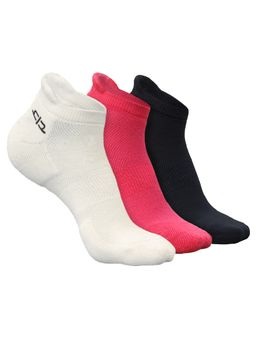 Heelium - Bamboo Ankle Socks for Women - 3 Pairs - Pink - White - Black - Odour Free