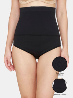 Zivame - Medium Control Highwaist 12 Hour Seamless Shaper Brief - Black