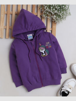 Bumzee - Purple Girls Full Sleeves Hoodie