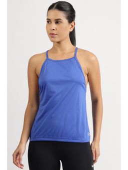 Reebok - Blue Solid/Plain Shoulder Straps Tank Top