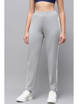 Reebok - Grey Solid/Plain Mid Waist Track Pant