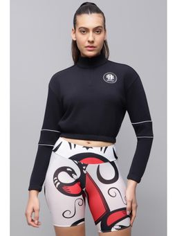 Reebok - Black Solid High Neck T-Shirt