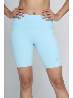 Zivame - Blue Solid/Plain Mid Waist Shorts
