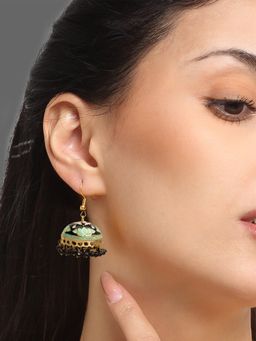Yellow Chimes - Gold-Plated Meenakari Jhumka Earrings (Pack of 2)