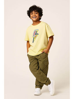 Tales & Stories - Boys Yellow Printed Cotton T-Shirt