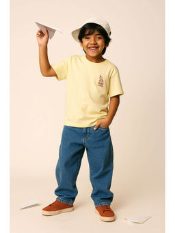 Tales & Stories - Boys Yellow Printed Cotton T-Shirt
