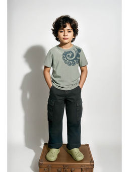 Tales & Stories - Boys Grey Printed Cotton T-Shirt